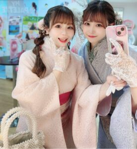 学割レース着物