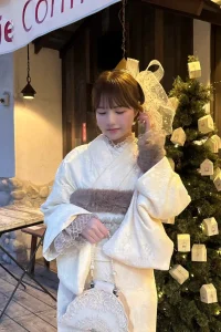 白レース着物で着物散策